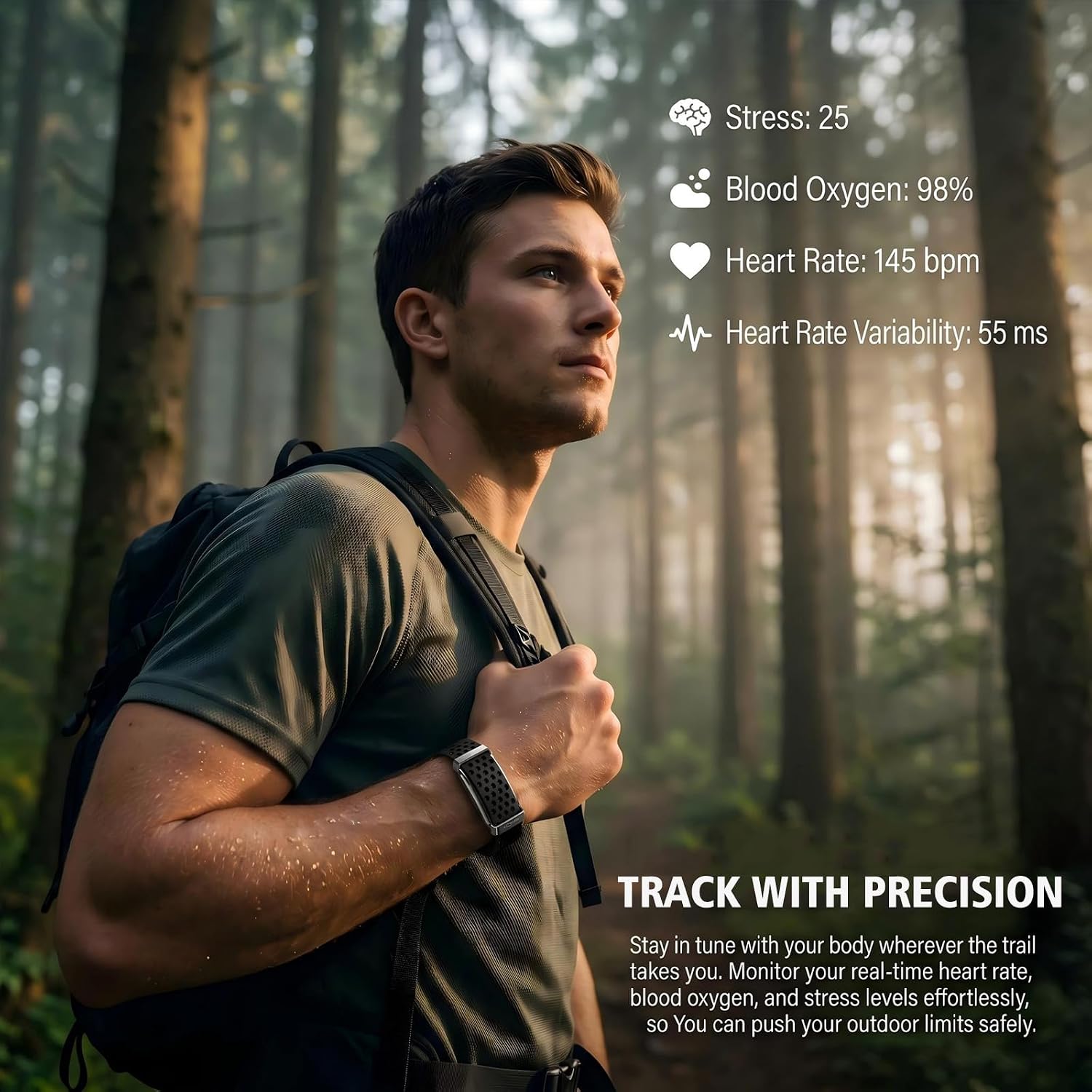 Detalle de EGQINR Smart Bracelet for Men and Women – 9mm Ultra-Thin Fitness Tracker