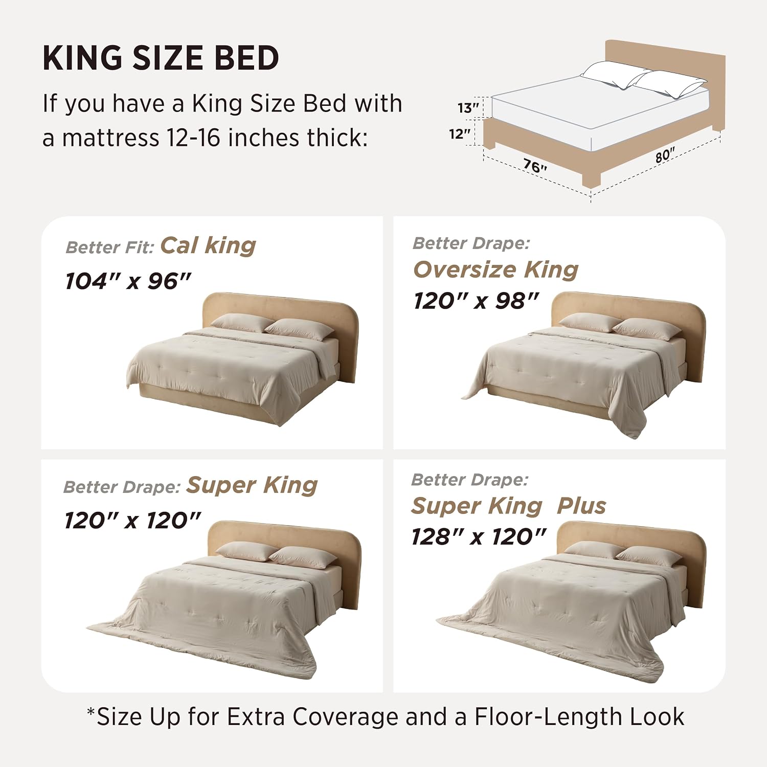 Detalle 2 de Bedsure BB349B2 King Comforter Set, Prewashed Dark Grey, 3 Pieces
