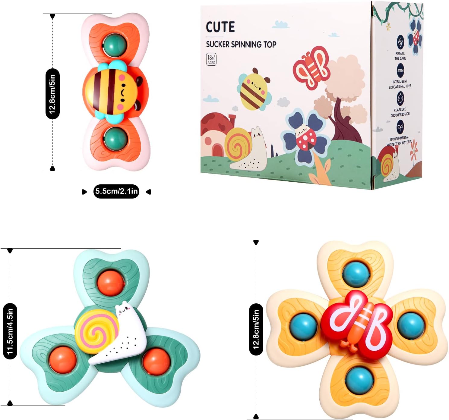 Thumbnail 5 de Hooku Suction Spinner Toys 3-pack baby toys