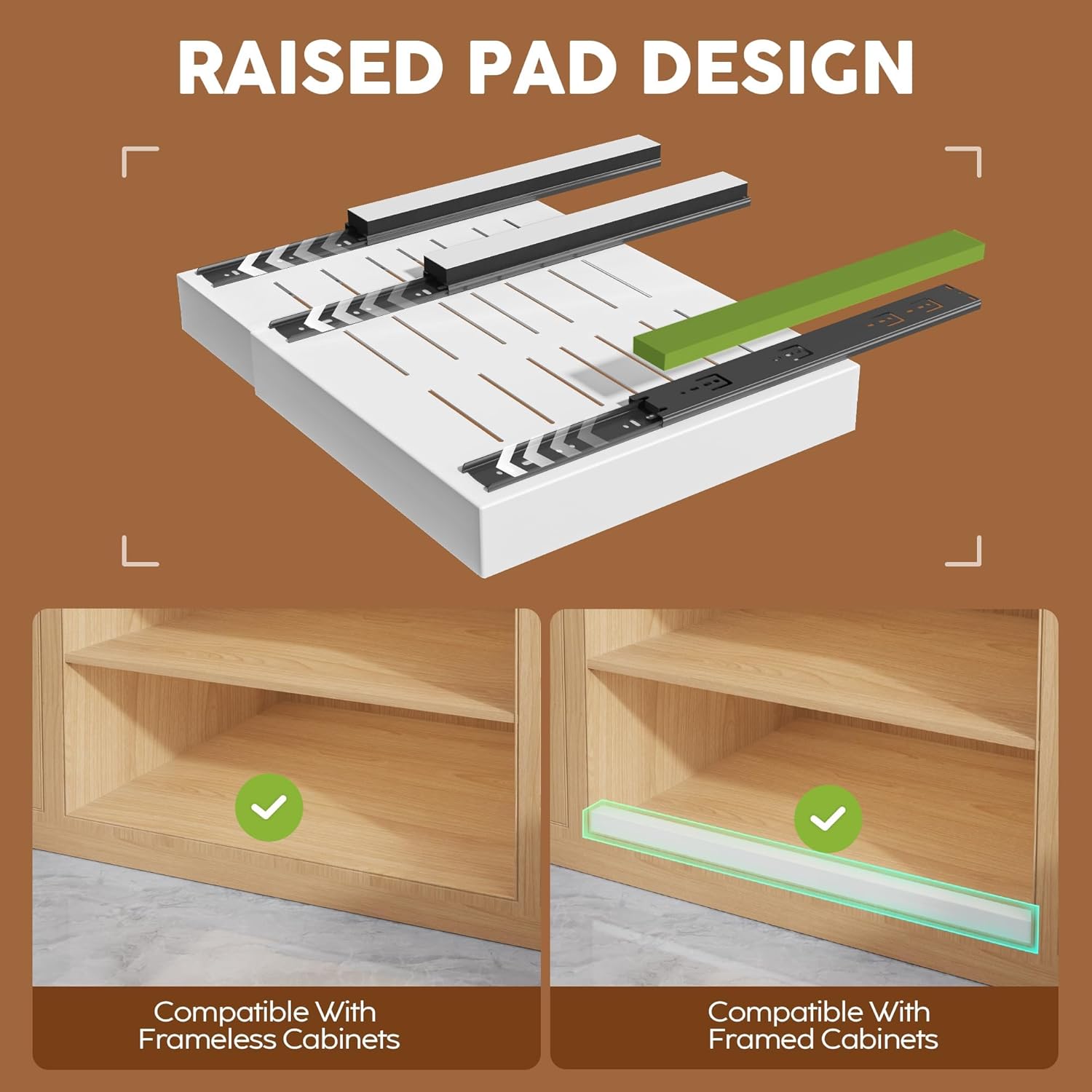 Detalle 2 de Seinloes 2Pack Pull Out Cabinet Organizer 21"