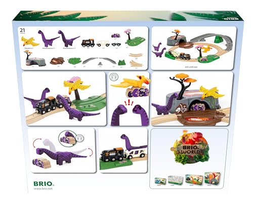 Thumbnail 7 de BRIO Set de Aventuras Jurásicas — Tren de madera 21 piezas