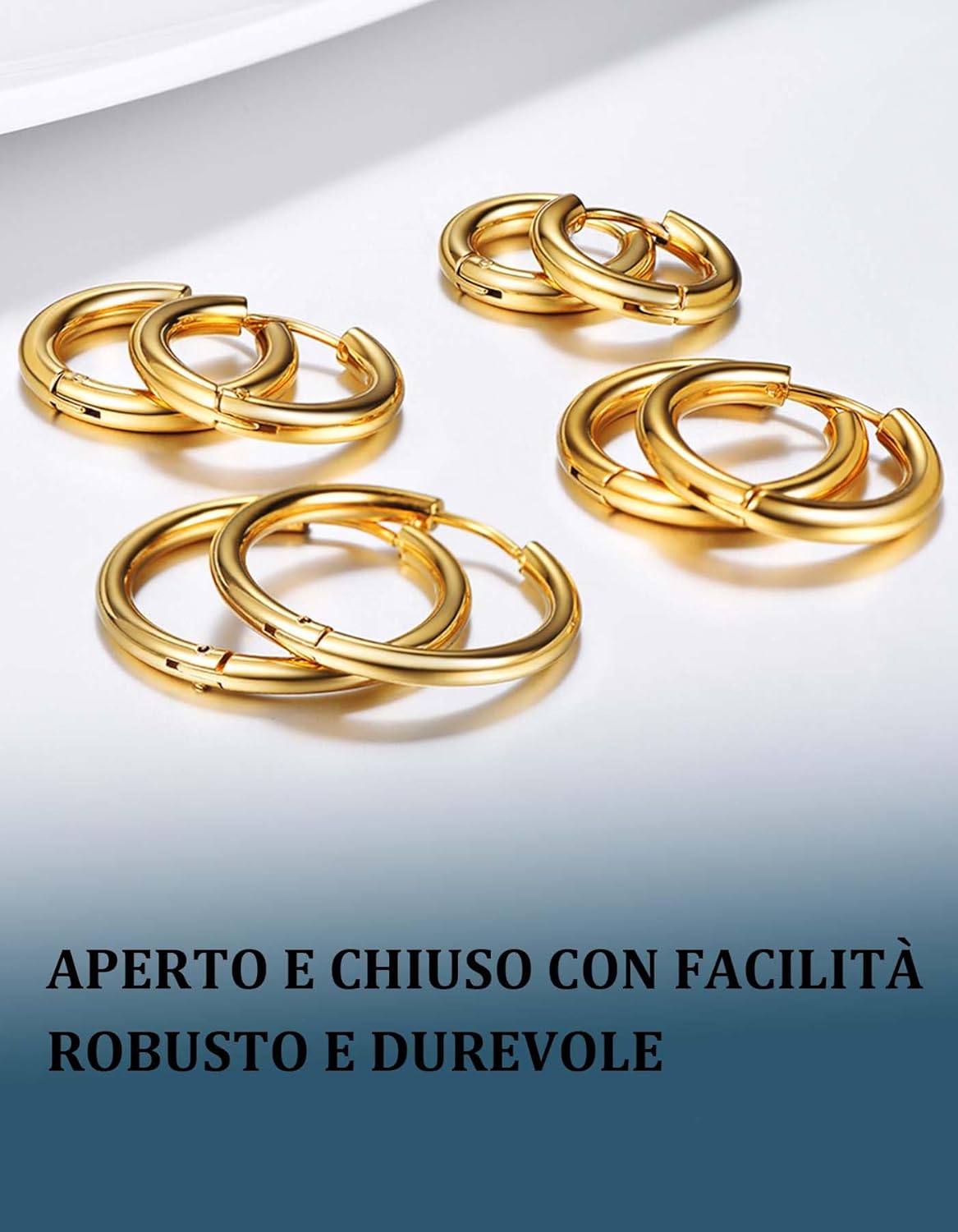 Thumbnail 5 de PROSTEEL Set orecchini uomo unisex in acciaio 316L – 3 o 4 pezzi, placcati oro o nero