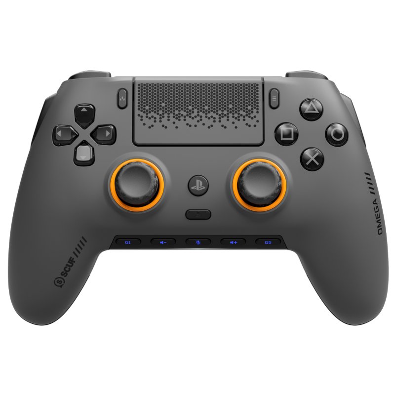 Detalle 2 de SCUF Omega Gris Acero: mando inalámbrico profesional para PS5 y PC con 11 entradas programables