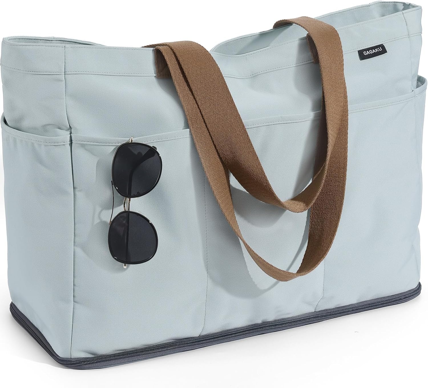 Detalle de GAGAKU Sac de plage XXL avec compartiment isotherme et grande capacité – bleu