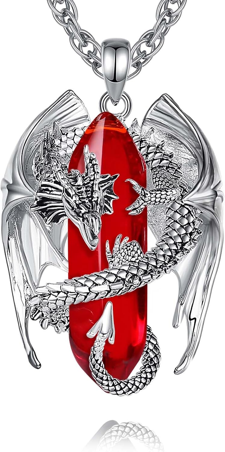 Detalle de INFUSEU Kristall Drachen Kette 42,3 mm