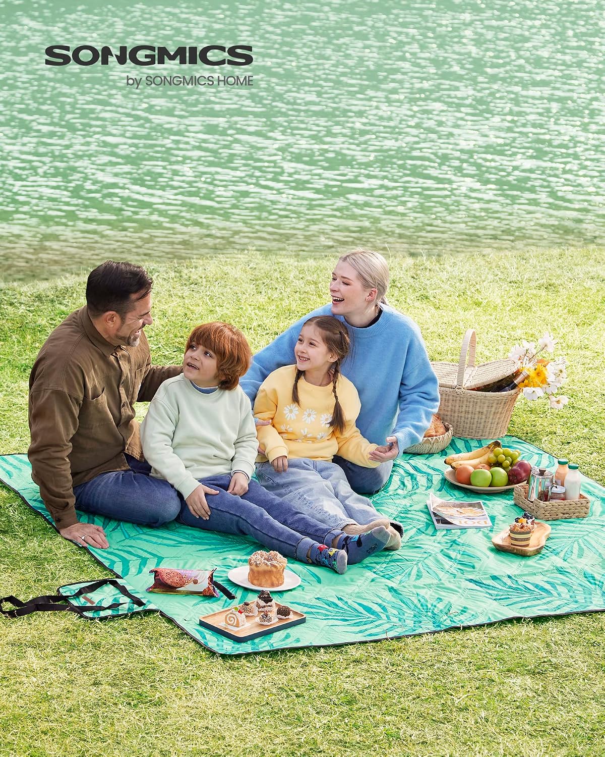 Thumbnail 1 de SONGMICS Coperta Picnic 200 x 200 cm pieghevole impermeabile a 4 strati con fondo in alluminio GCM001C02