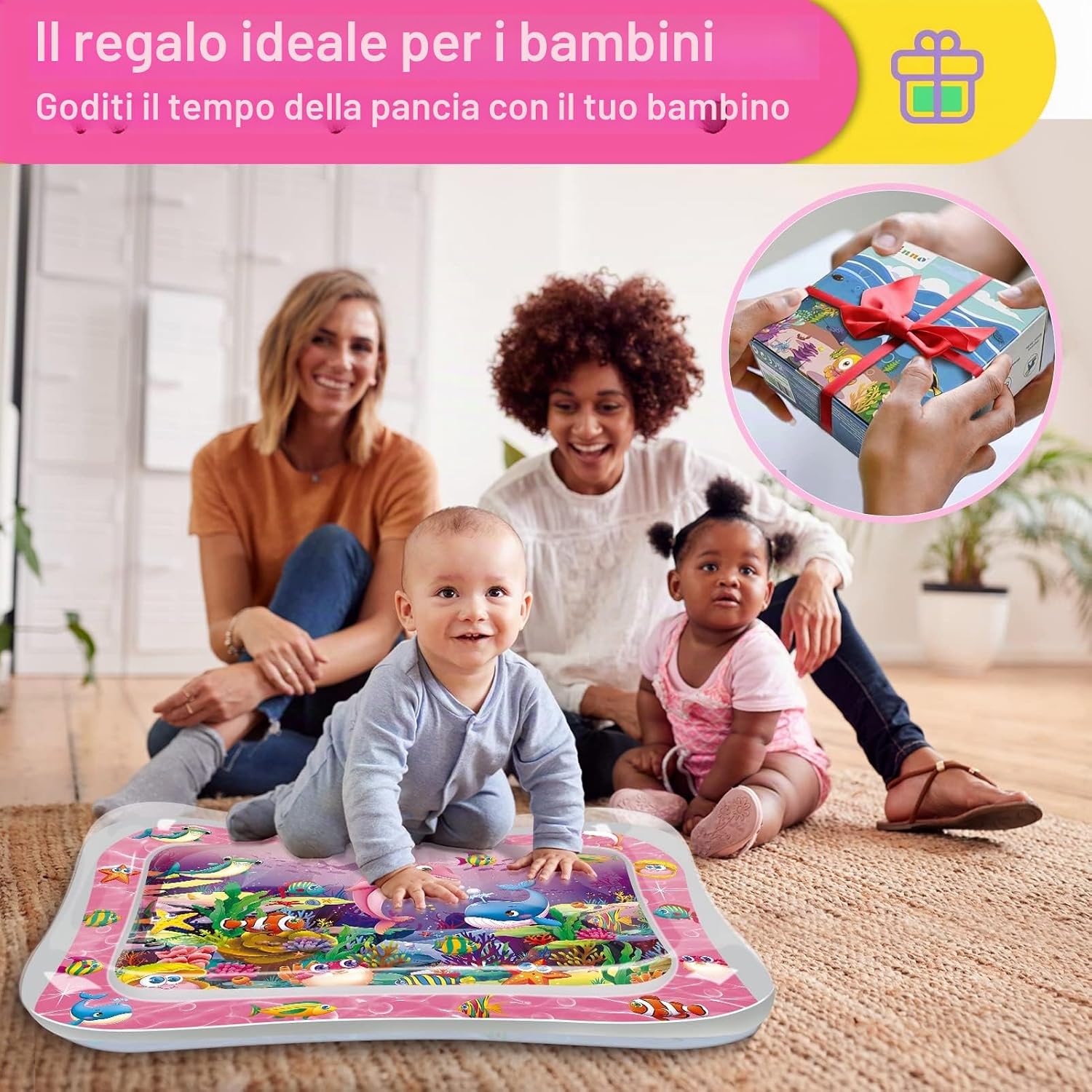 Detalle de Infinno tappetino d’acqua per bambini 3-6-9 mesi con animali marini luminosi