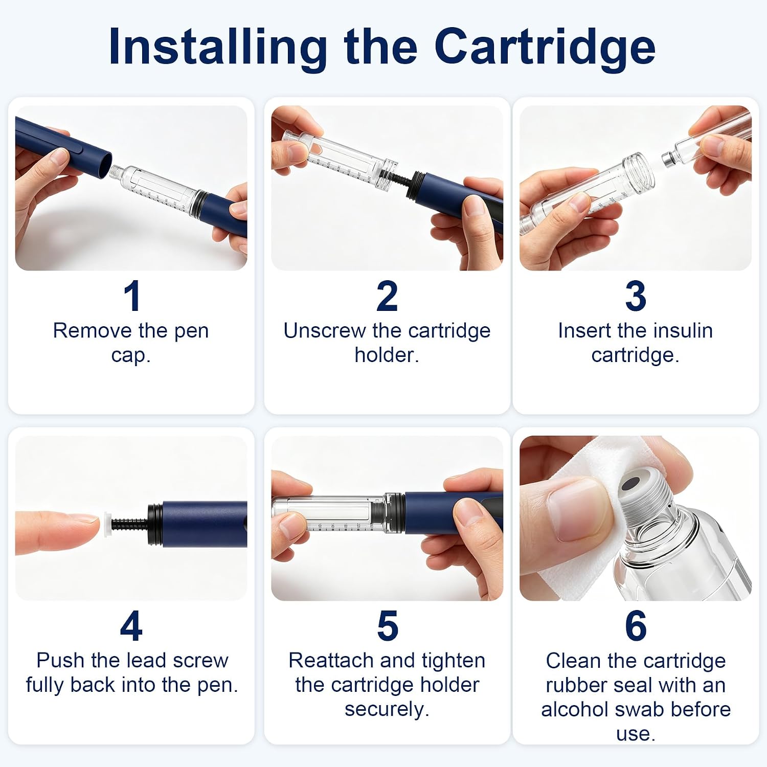 Thumbnail 4 de AMAINKI Kit stylo à insuline avec 5 cartouches en verre – 3 ml, 1–80 UI par incréments