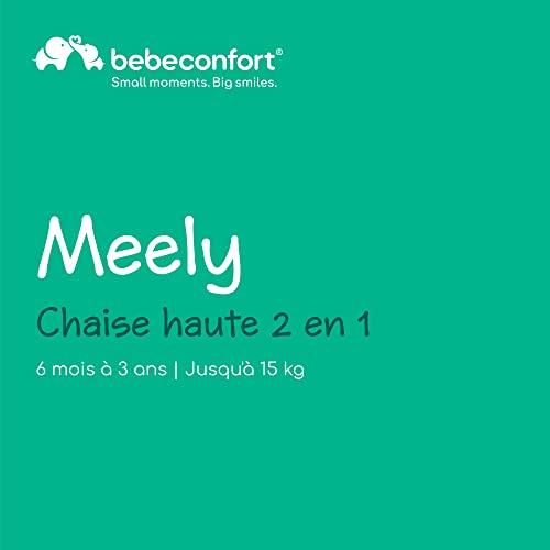 Detalle de Bebeconfort Meely, chaise haute convertible 2-en-1 légère avec harnais 5 points