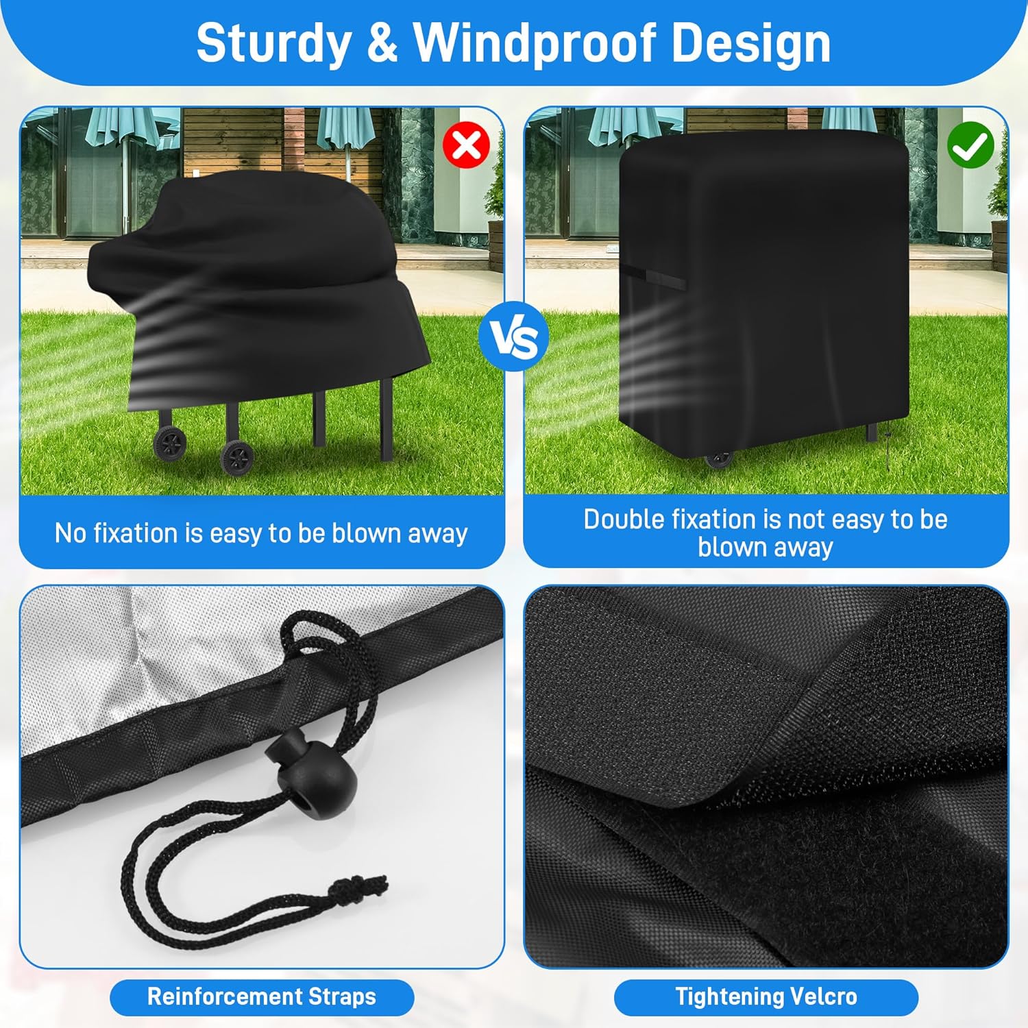Thumbnail 2 de Yimomoyi Waterproof Barbecue Cover (Oxford 420D) for Large Gas Grills – 77x70x110cm