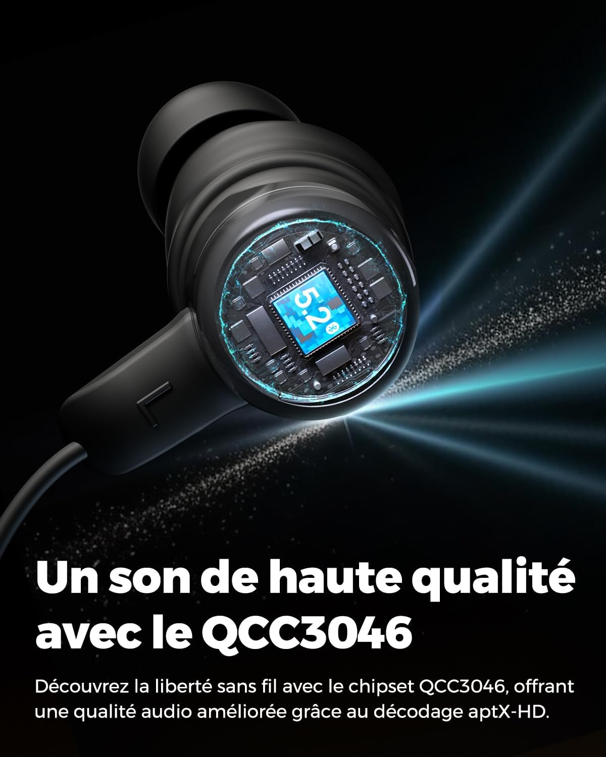 Thumbnail 2 de SoundPEATS Q35 HD+ : casque tour de cou Bluetooth 5.2 sport, IPX5 et autonomie annoncée jusqu’à 17 h