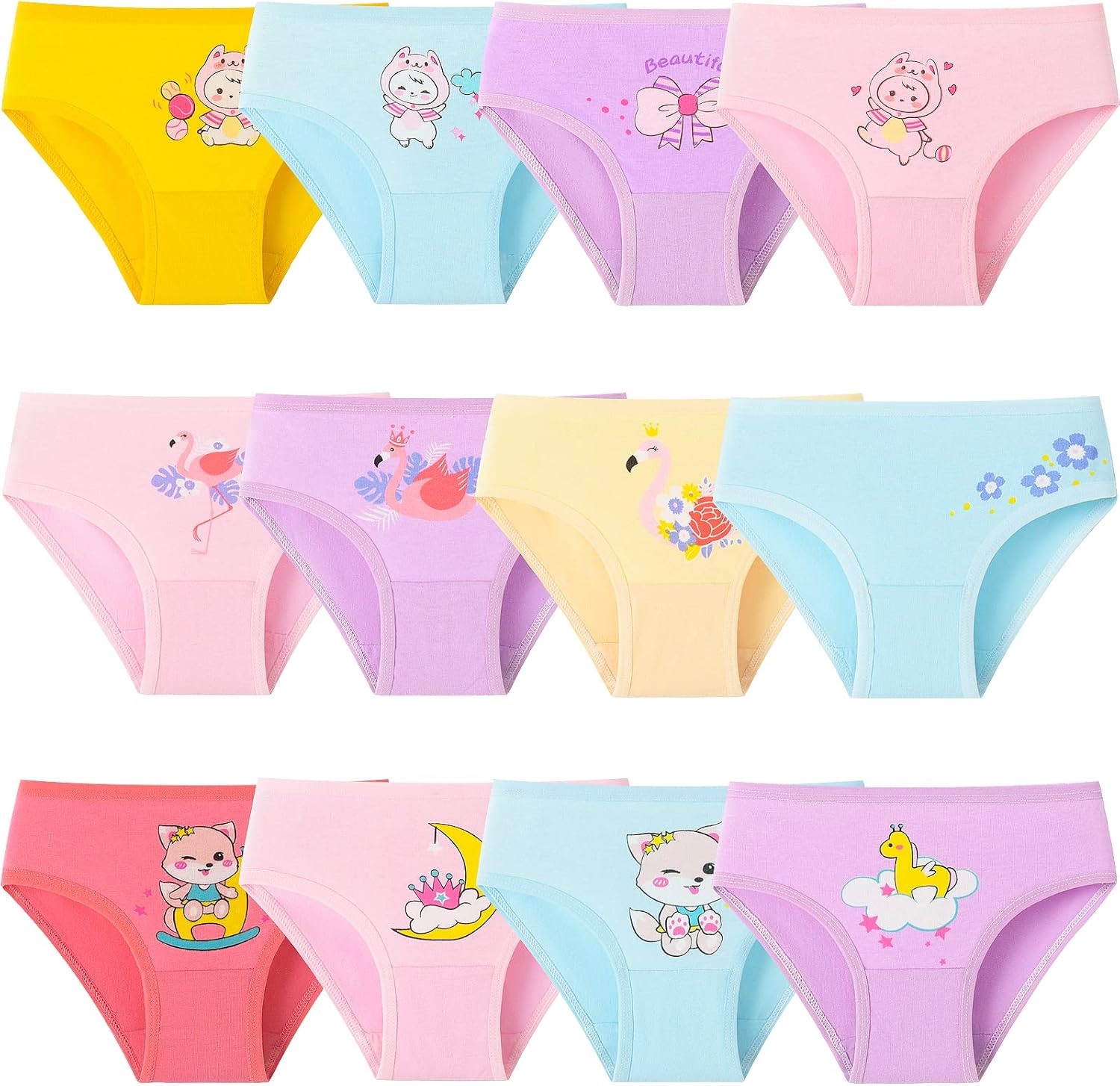 Detalle de Adorel Mädchen Slips Baumwolle 12er-Pack