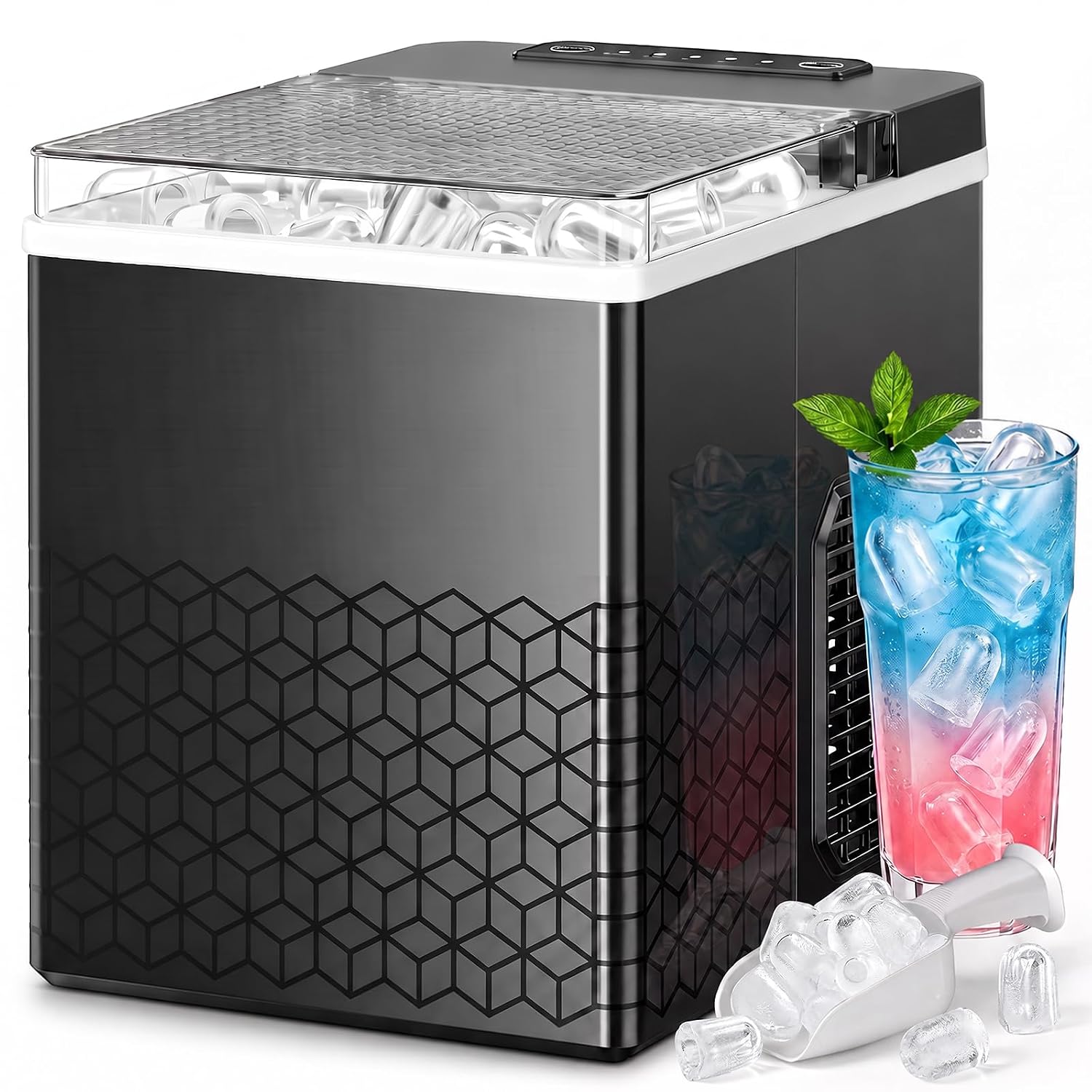 Detalle de Antarctic Star HZB-12/V Countertop Ice Maker, 27 Lbs/Day, Two Ice Sizes