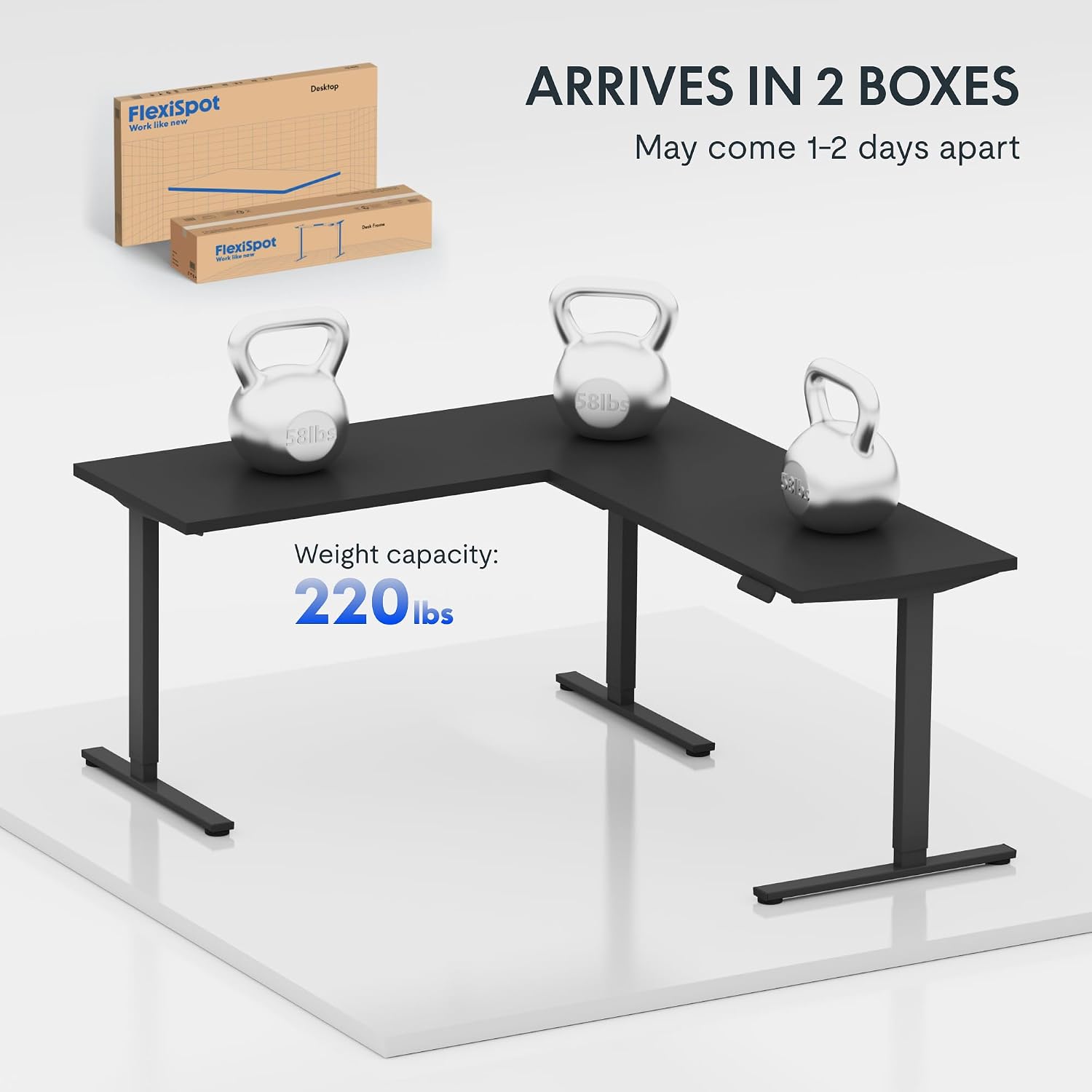 Thumbnail 6 de FLEXISPOT L-Shaped Standing Desk 63 x 48