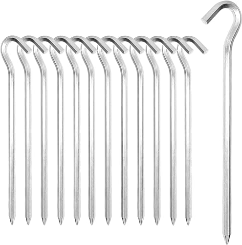 Detalle de DN DENNOV Zeltheringe Heavy-Duty Aluminium, 18 cm – 14er Packung (Silber)