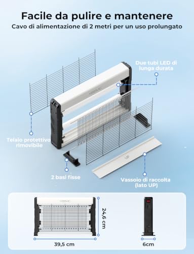 Detalle de YISSVIC Lampada Antizanzare Elettrica UV LED 2M con Cavo, Catena e Contenitore Lavabile