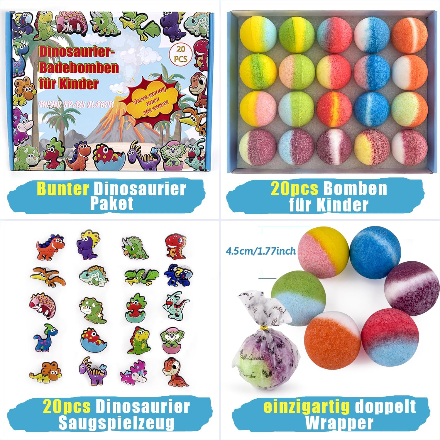 Detalle 2 de 20 Badebomben Dinosaurier‑Spielzeug