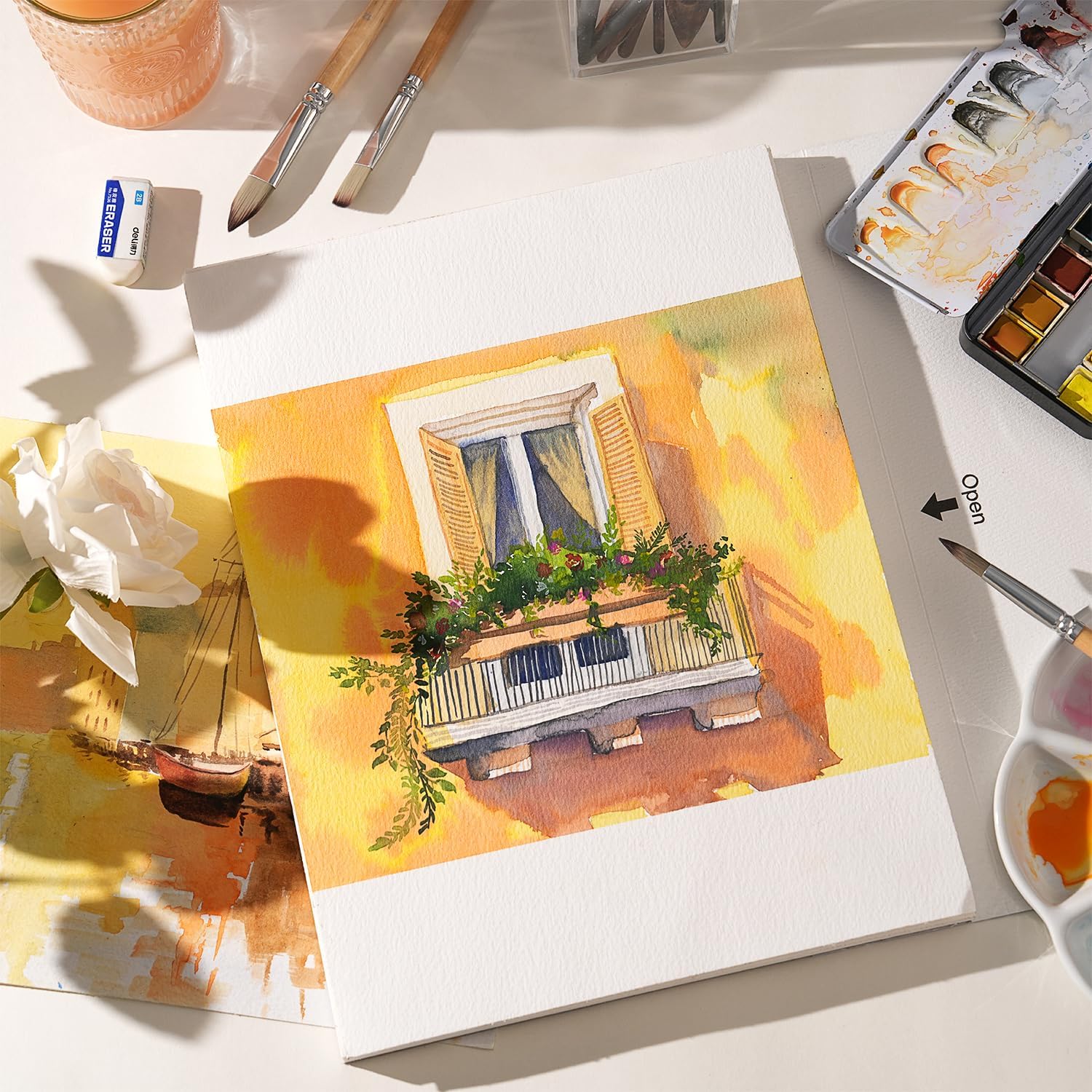 Thumbnail 6 de Fuumuui Watercolor Paper Block (9x12 Inch) — 100% Cotton, Cold-Pressed, 22 Sheets (140 lb / 300gsm)