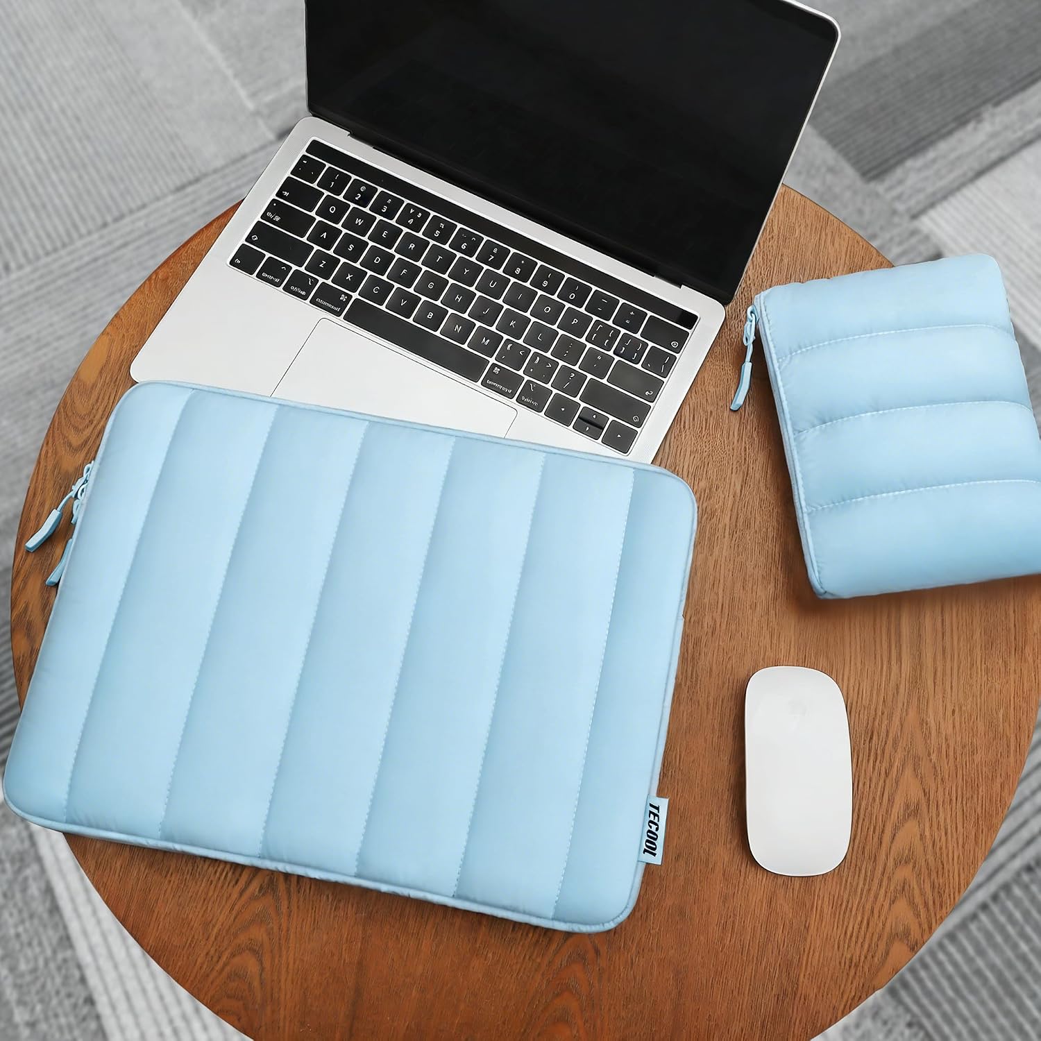 Thumbnail 5 de TECOOL Puffy 14 inch Laptop Sleeve Protective Case (Blue) with Shockproof Quilted Padding
