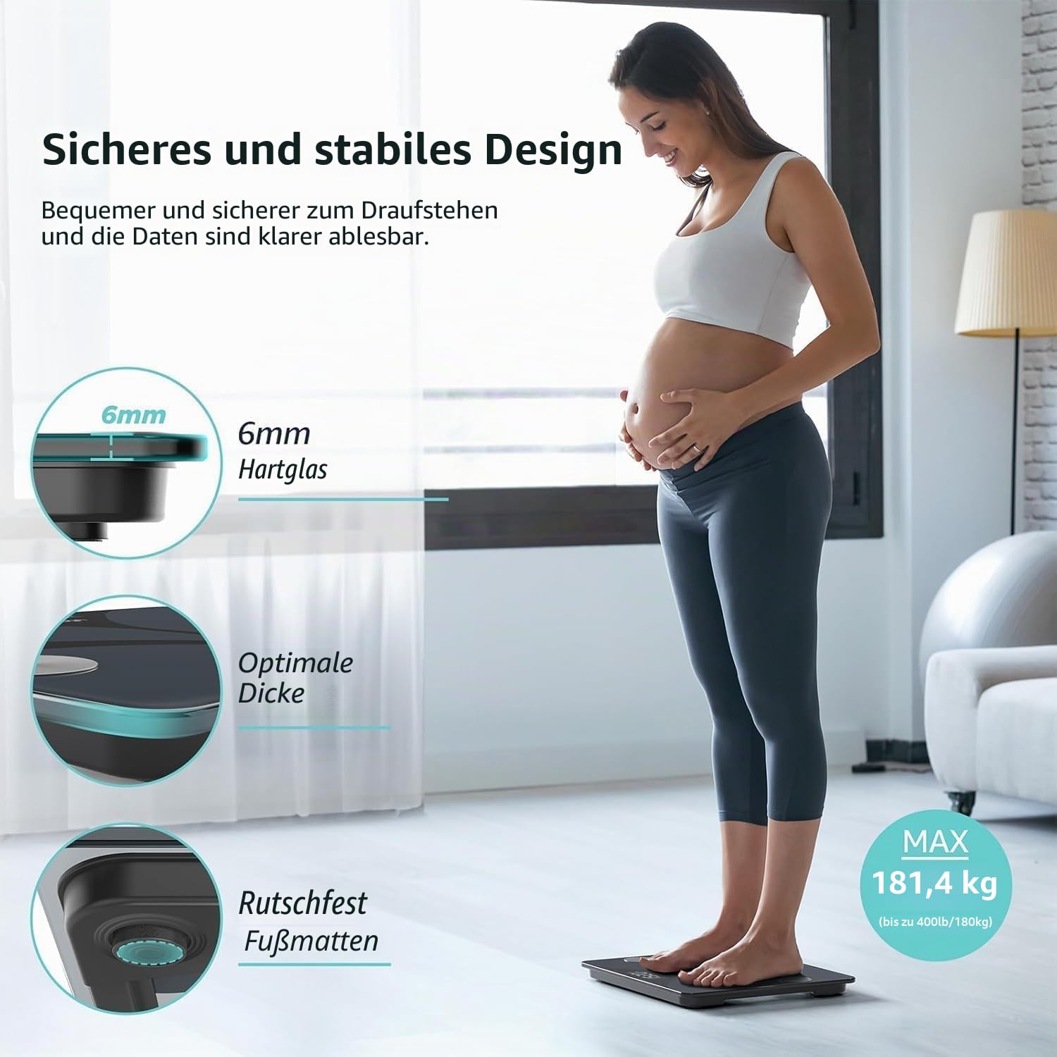Detalle 1 de Posture Personenwaage Digital mit 13 Messwerten ⚖