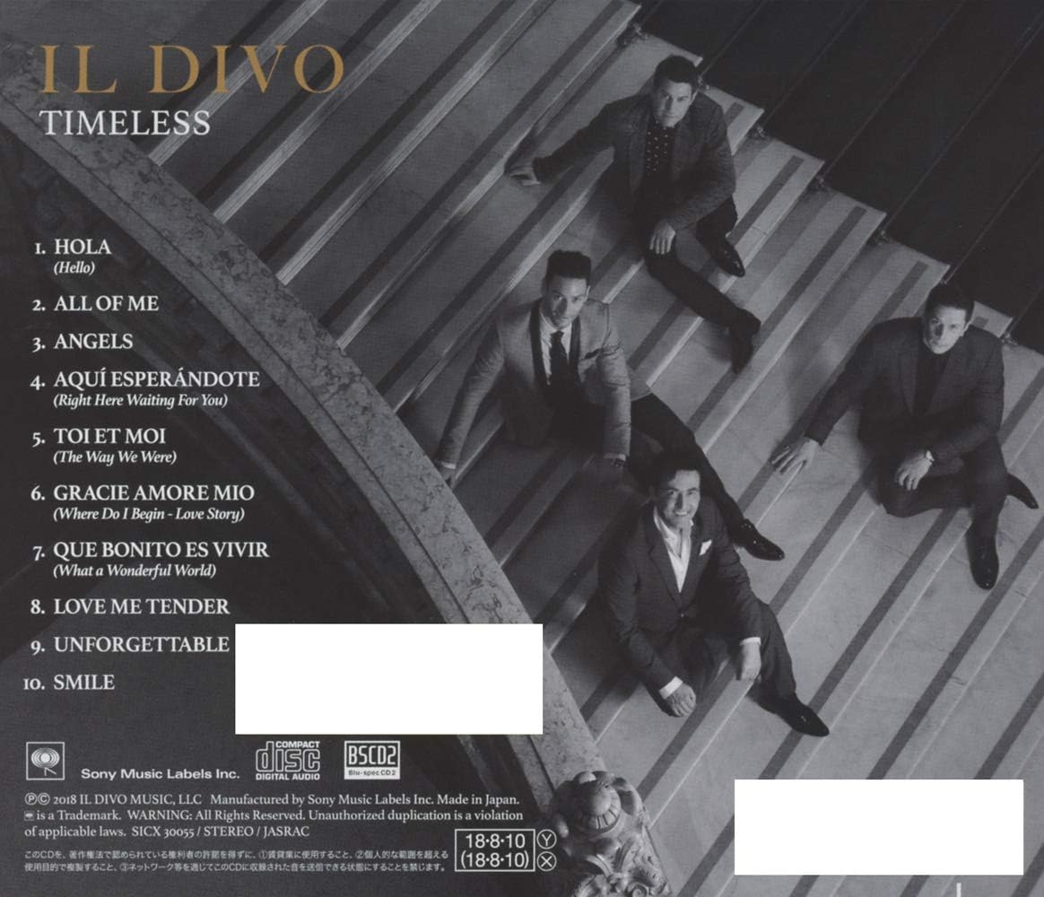 Detalle de IL DIVO タイムレス カバーアルバム Blu-spec CD2仕様