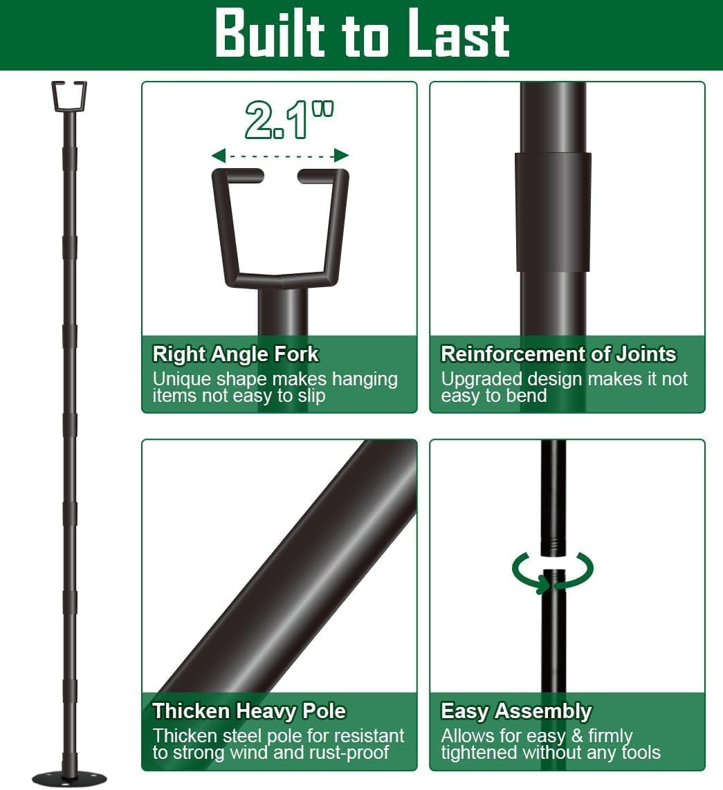 Detalle 2 de HoldOneLight String Light Pole 10 ft Outdoor