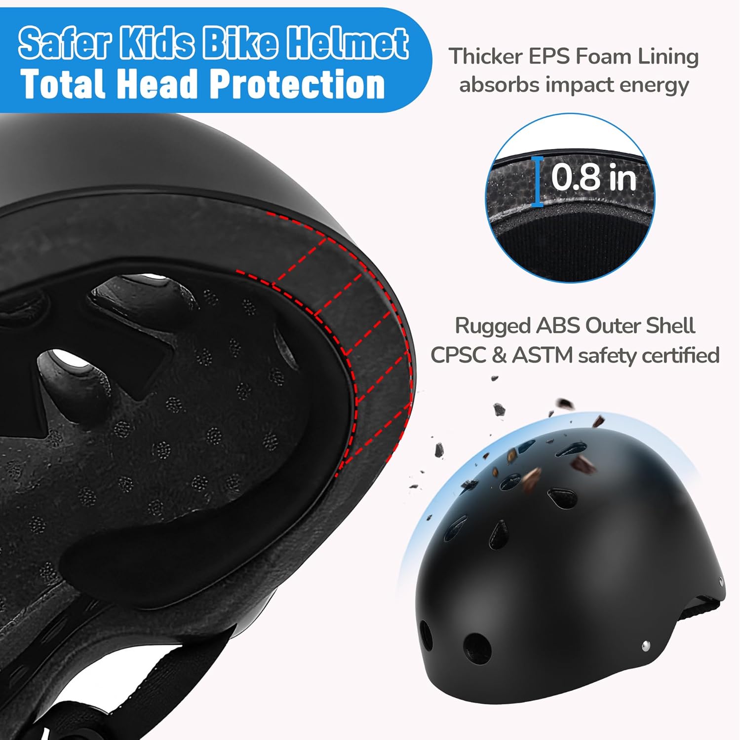 Detalle de Kids Bike Helmet: Adjustable, Lightweight Multi-Sport Protection for Ages 1-14