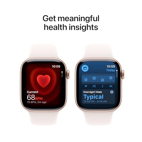 Detalle de Apple Watch Series 11 GPS 42mm in Rose Gold Aluminum with Light Blush Sport Band