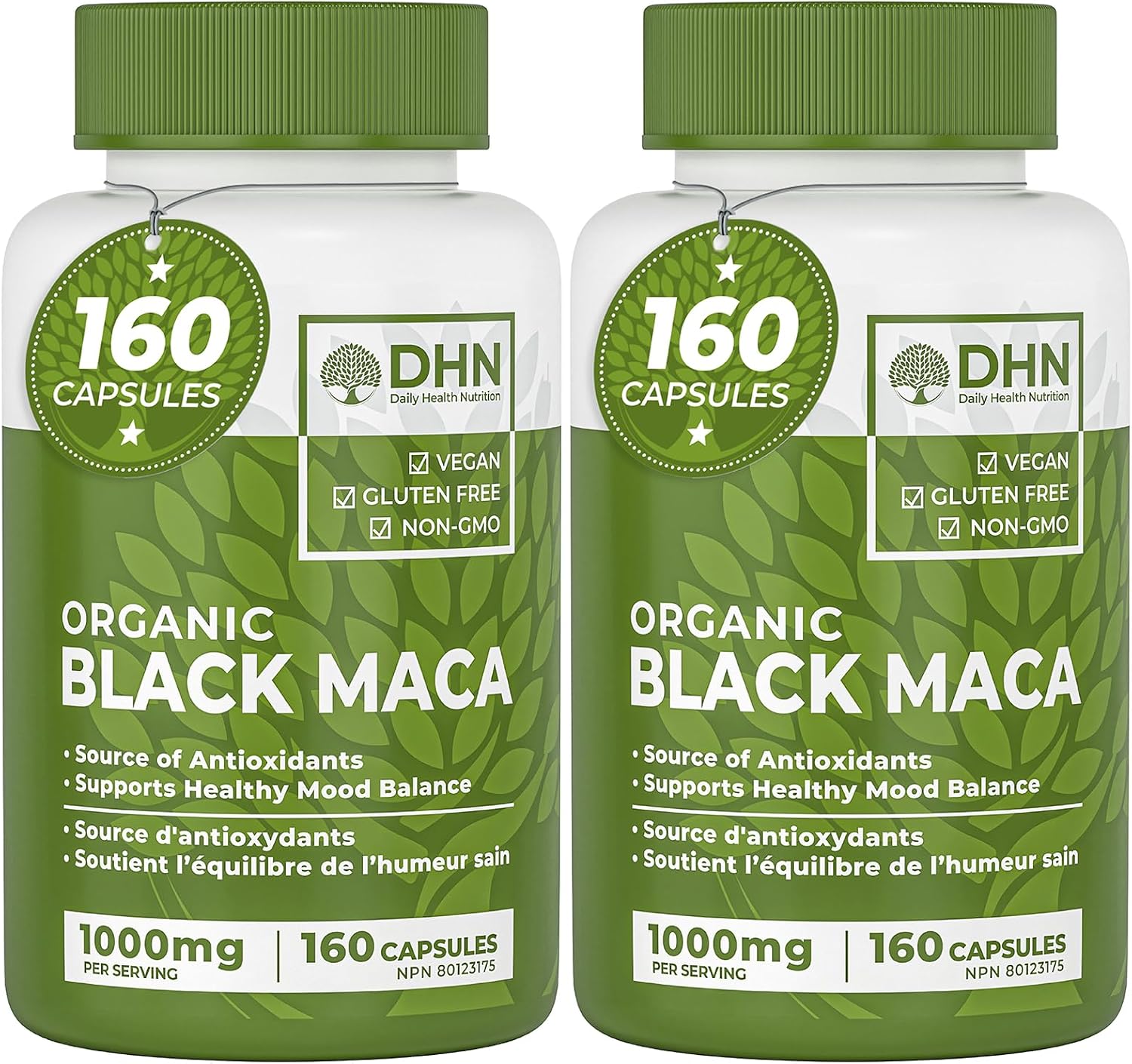 Detalle de DH Nutrition Organic Black Maca Root Capsules, 2-Pack, 320 Count