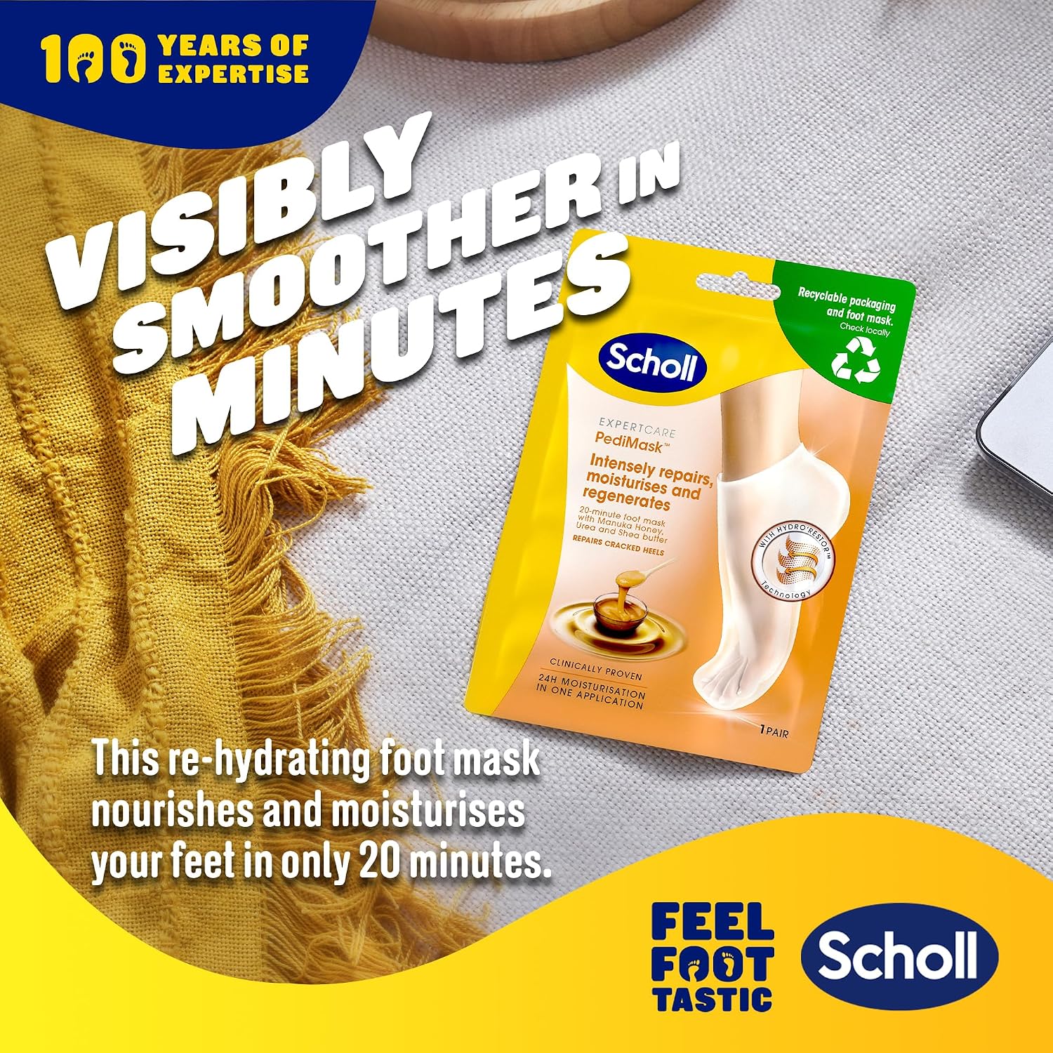 Detalle 2 de Scholl ExpertCare PediMask Foot Mask Socks 4-Pairs