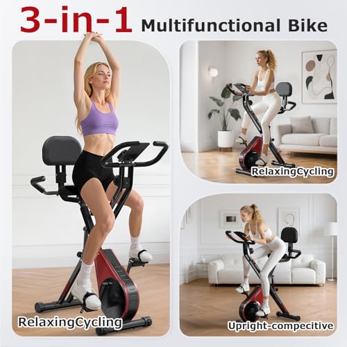 Thumbnail 2 de Vannect Bicicleta estática plegable con 16 niveles de resistencia magnética y monitor LCD (para casa)