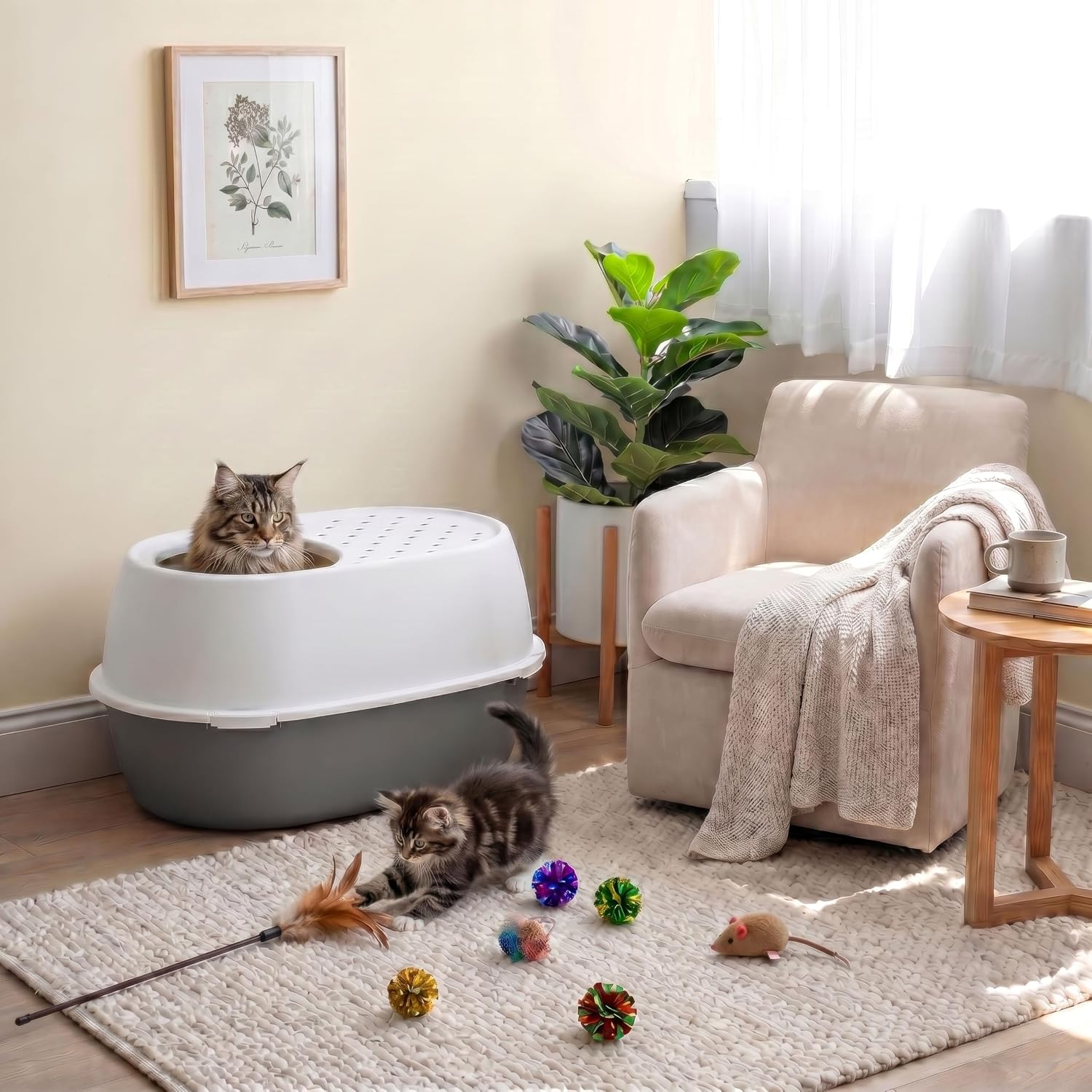 Detalle 1 de IRIS USA Top-Entry Cat Litter Box, XX-Large