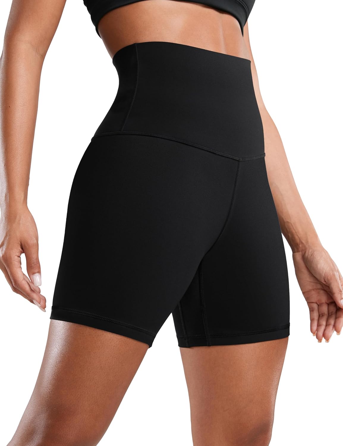 Detalle de CRZ YOGA Super Haute Taille Butterluxe Motard Shorts 15 cm – Beurré Mou Athlétique, pour Femmes