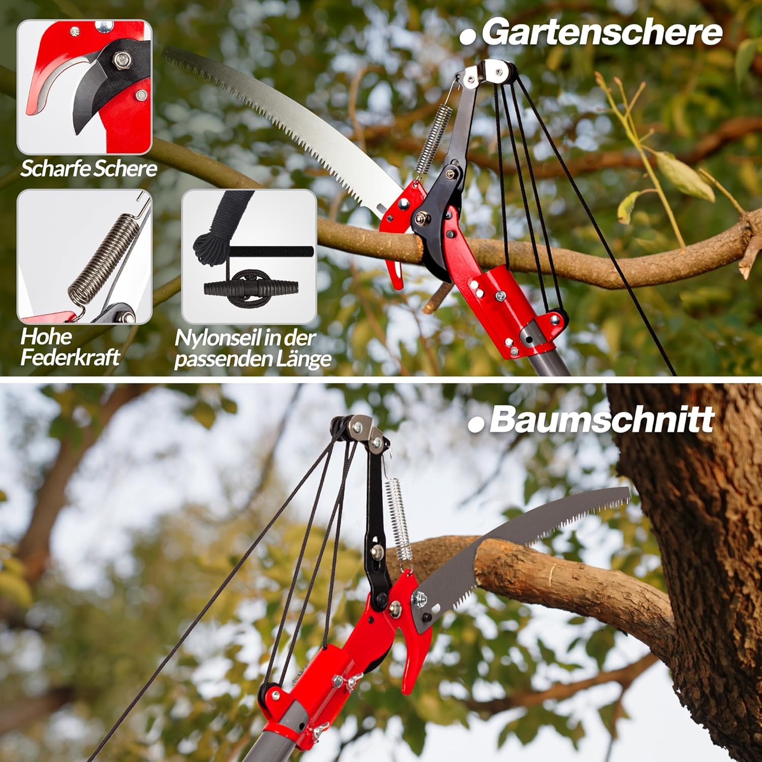 Thumbnail 6 de Walensee 2-in-1 Telescopic Tree Pruner & Saw (4.3 m) with 10-Piece Extendable Pole