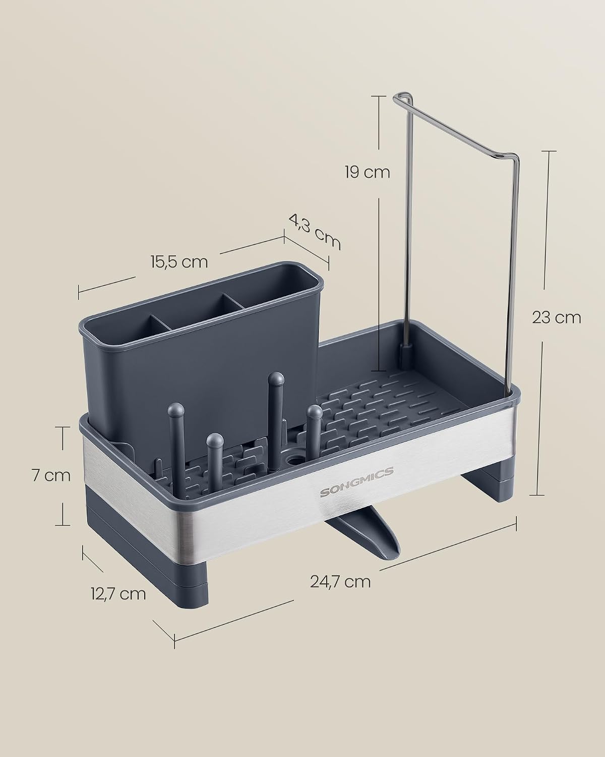 Thumbnail 5 de SONGMICS Spülbecken-Organizer mit Schwammhalter, Edelstahl – KCS555GN01