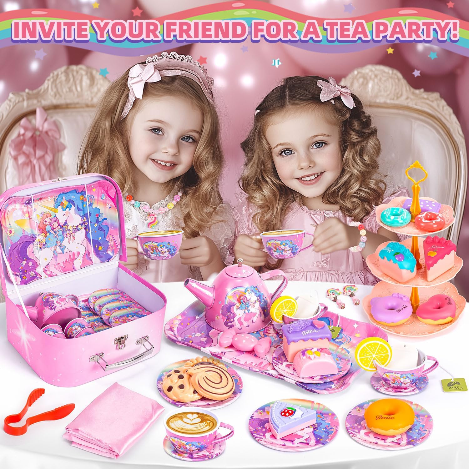 Detalle 2 de Unicorn Tea Party Set for Girls