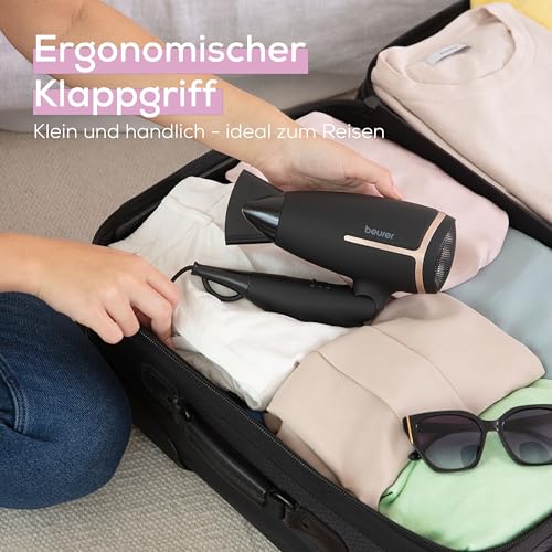 Detalle de Beurer HC 25: Klappbarer Reisehaartrockner mit Ionenfunktion – 1600 W, weltweit einsetzbar