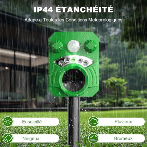 Detalle de Repulsif Chat Ultrason 5 Modes Étanche – SOKTNEU