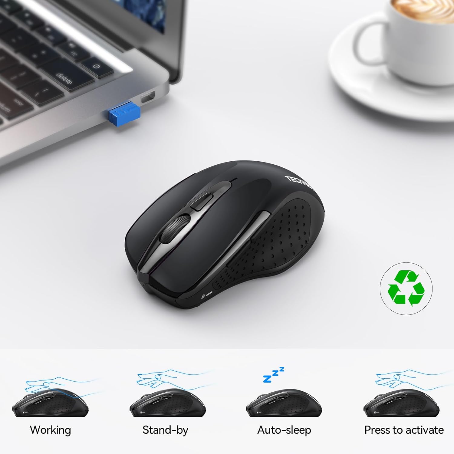 Thumbnail 6 de TECKNET Bluetooth Mouse with 4800 DPI: Quiet, Versatile, Long-Lasting