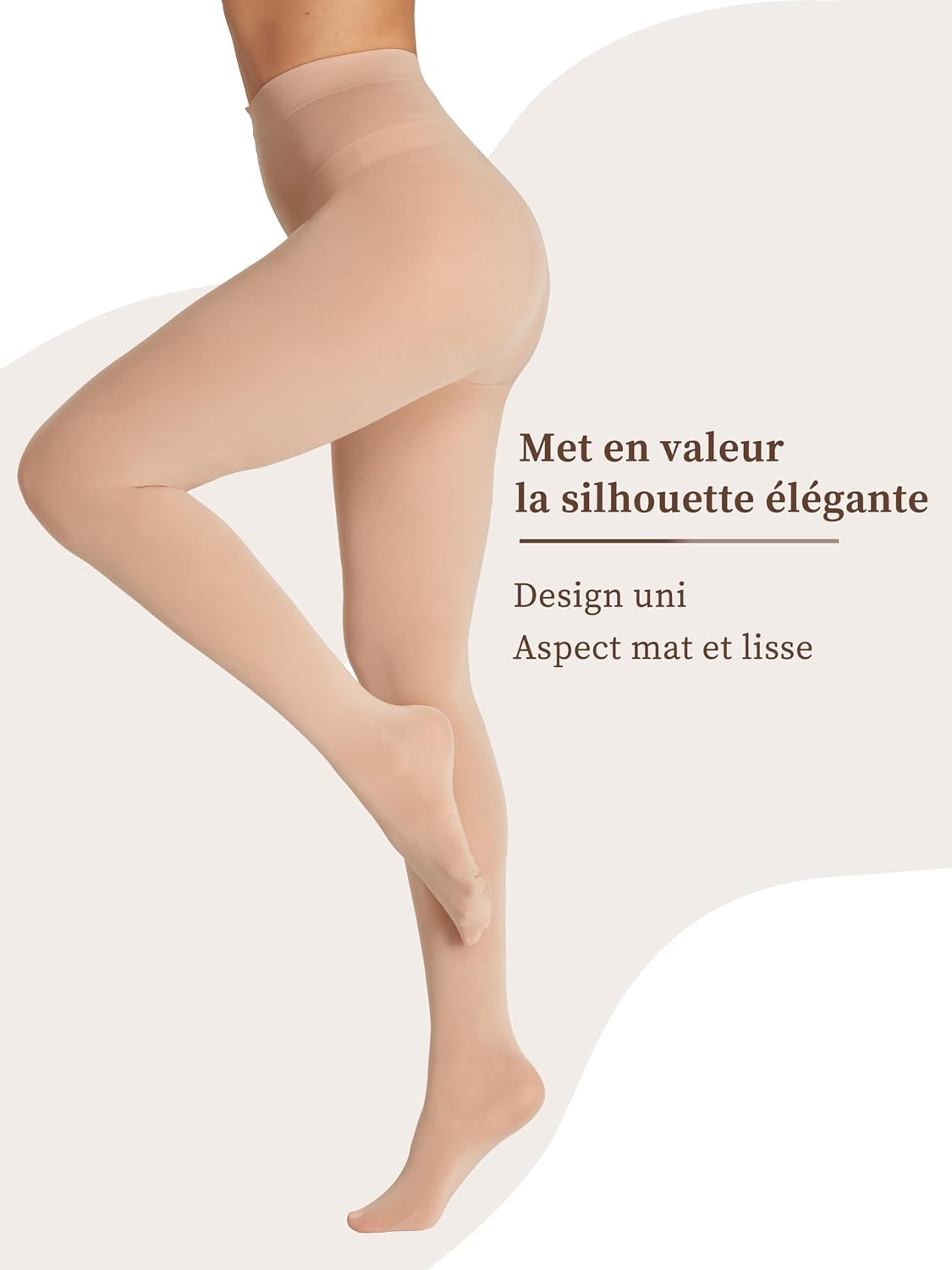 Detalle de Seidiva Collant Femme Opaque 80 Denier – collants mat 25+ couleurs unies, doux et ultra extensibles