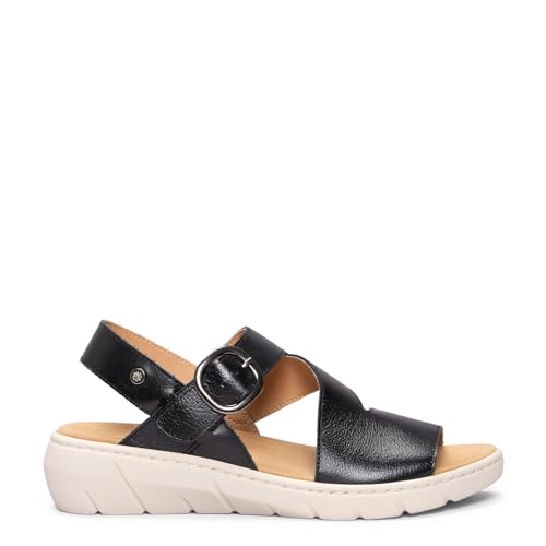 Detalle de miMaO Sandales à semelle amovible NOIR EU 39 – cuir Nappa, talon équilibré et plate-forme