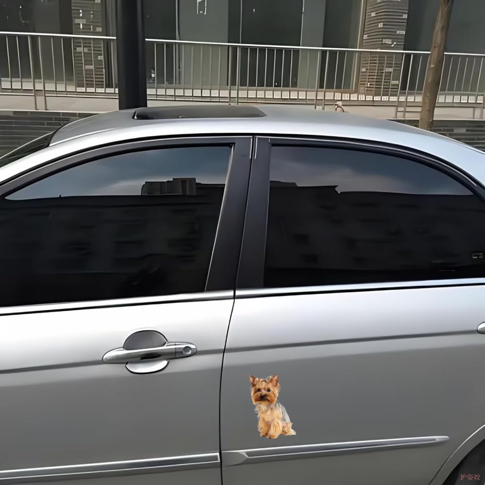Detalle 2 de TIZIKJ Yorkshire Terrier Aufkleber Reflektierend 22 cm