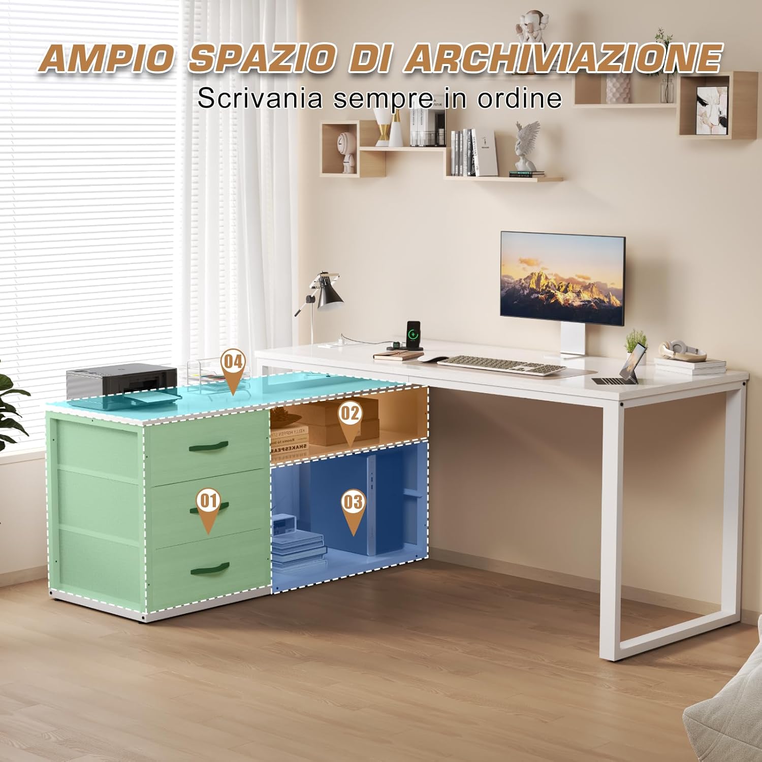 Thumbnail 5 de TRIUMPHKEY Scrivania Angolo 140x105cm 🖥️