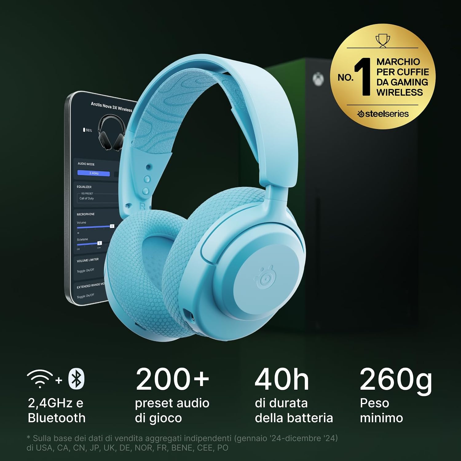Thumbnail 1 de SteelSeries Arctis Nova 3X: cuffie wireless multiplatform con controlli via app