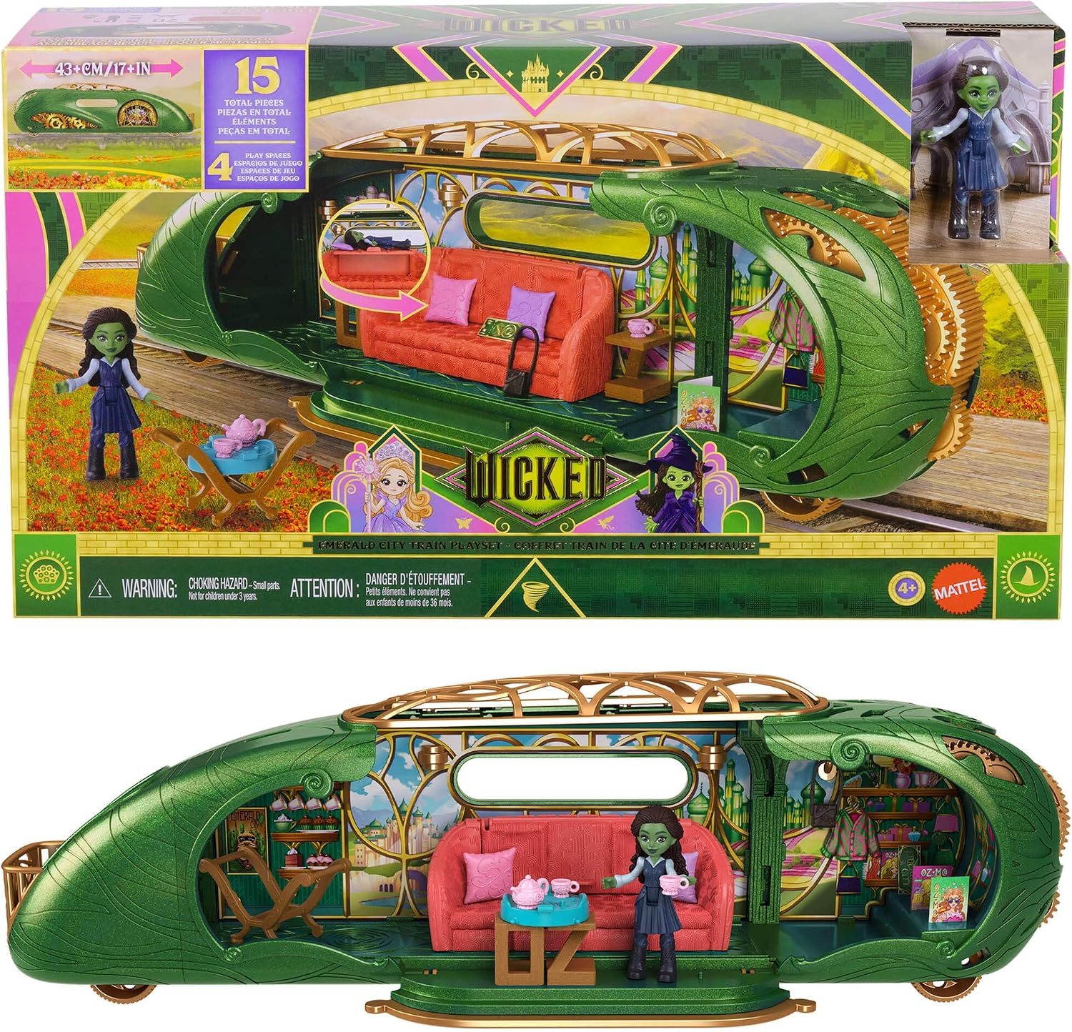 Detalle de Mattel Wicked Tren a Ciudad Esmeralda 7 cm