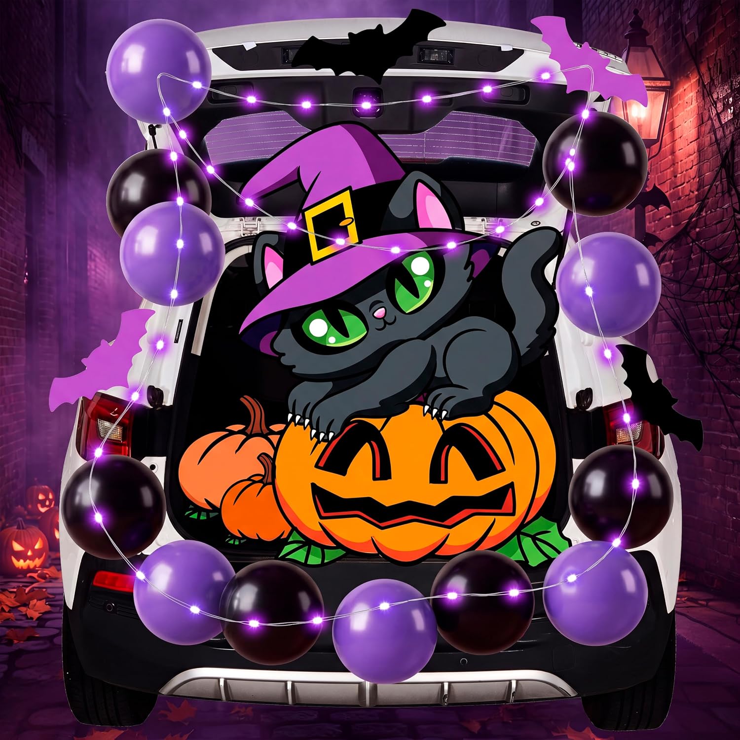 Thumbnail 6 de JOYIN Halloween Black Cat Trunk or Treat Car Decoration Kit with Lights