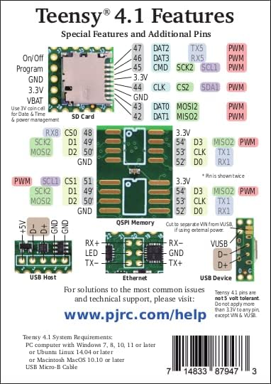 Thumbnail 6 de PJRC Teensy 4.1 ARM Cortex-M7マイコンボード、600MHz・NXP iMXRT1062・ピンなし