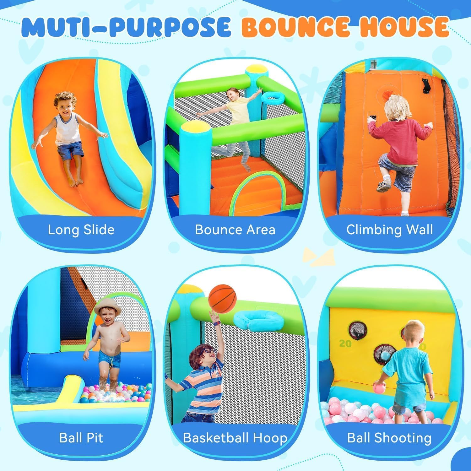 Detalle de Inflatable Bouncy Castle Water Park with Slide Sprayer: A family-friendly backyard splash experience