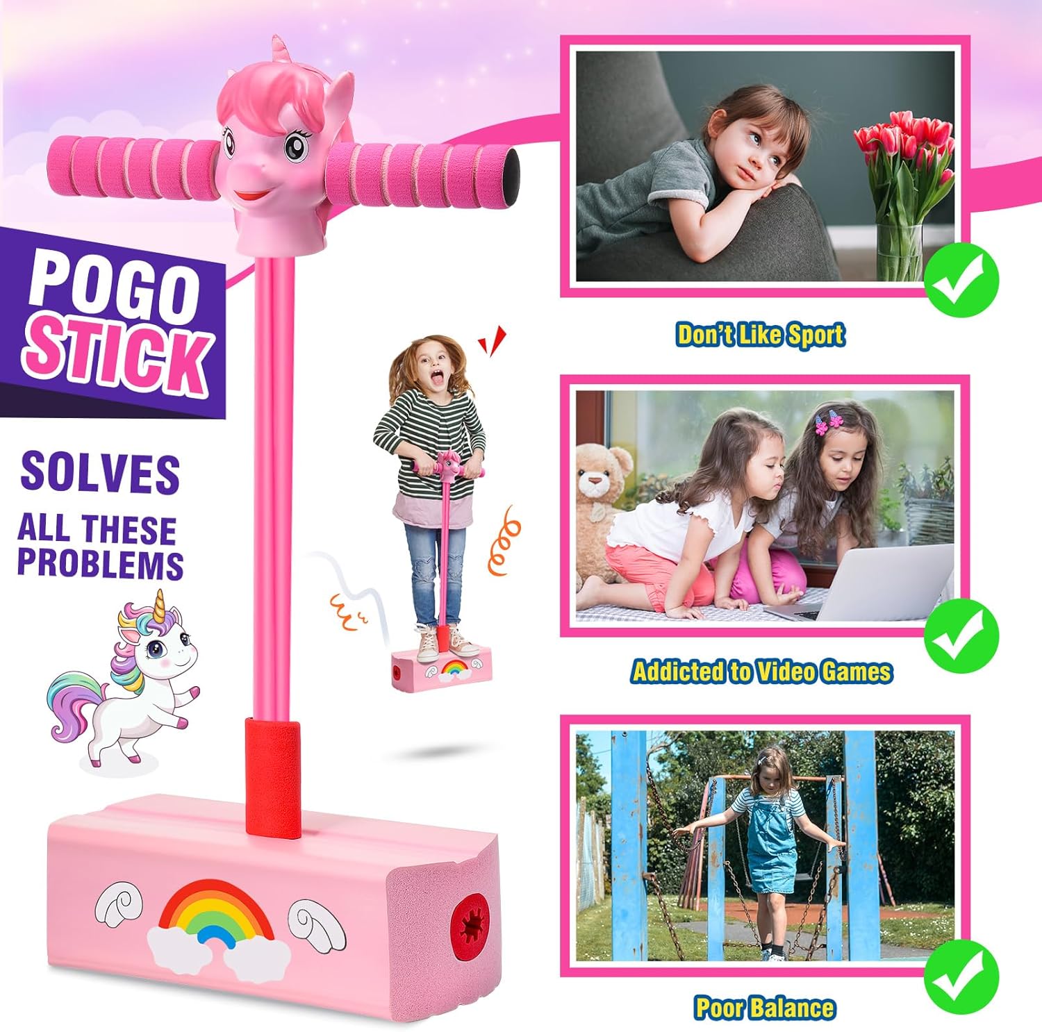 Thumbnail 2 de Toyzey foam pogo stick for girls and boys aged 3–12 with squeaky sound pad