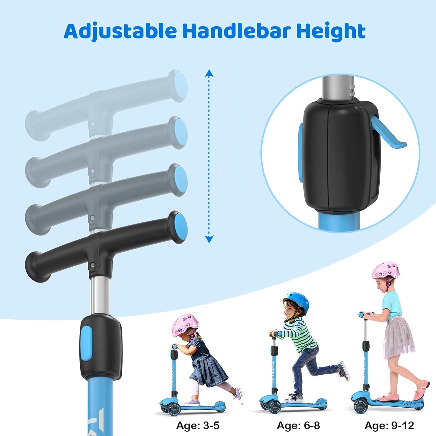 Detalle 2 de TONBUX Kids Scooter Adjustable 24.5–34 in